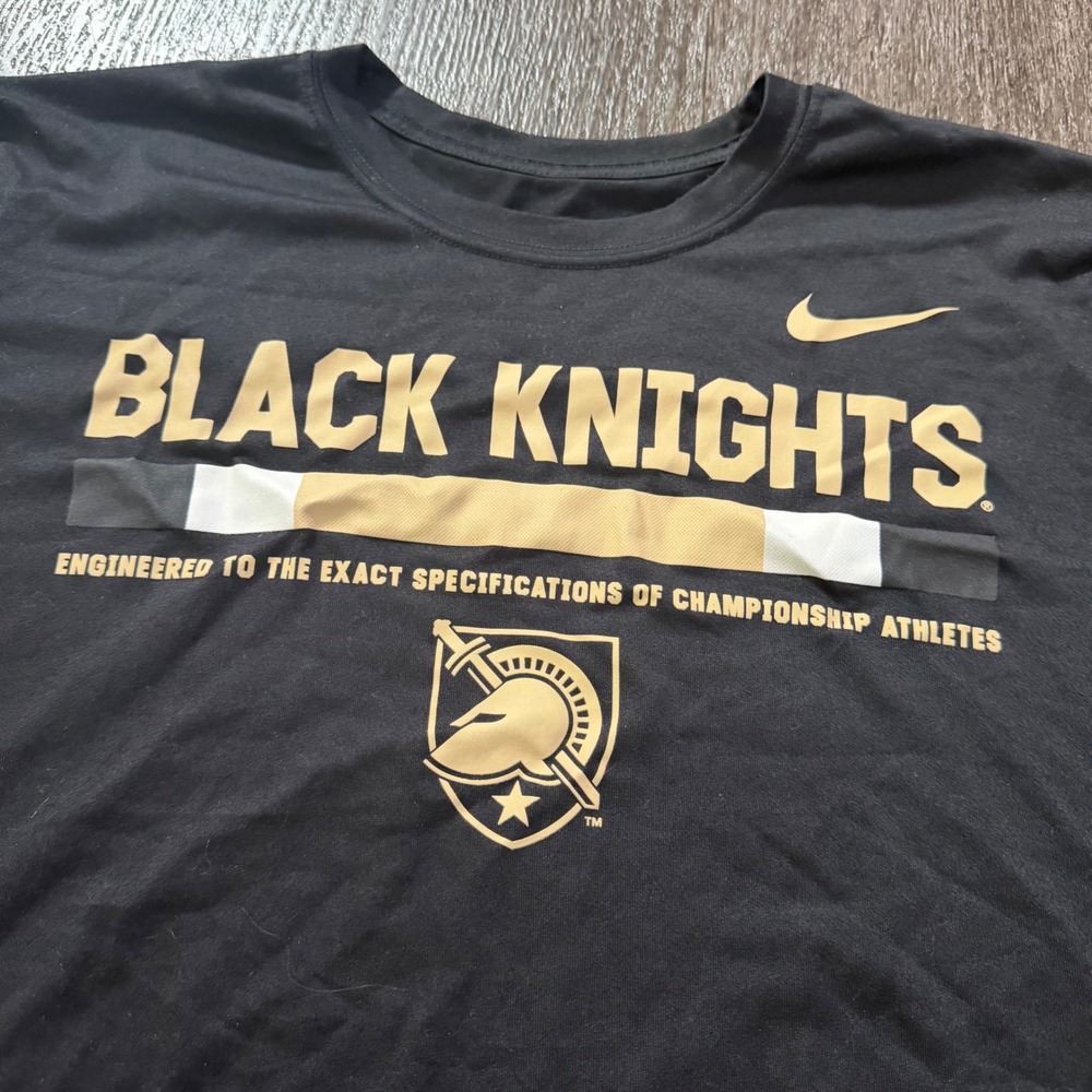 Nike Army West Point Black Knights Shirt Mens Large Black Dri-FIT Athletic Tee - Picture 2 of 5
